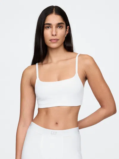 Gap Organic Stretch Cotton Bralette In Optic White