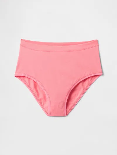 Gap Organic Stretch Cotton High Rise Bikini In Coral Pink Frost