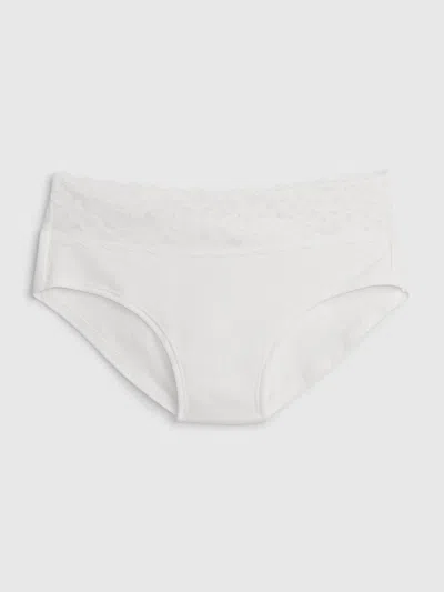 Gap Organic Stretch Cotton Lace Hipster In Optic White