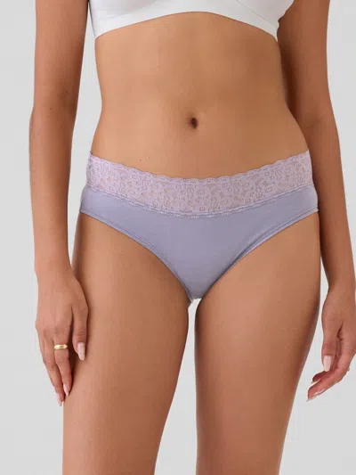 Gap Organic Stretch Cotton Lace-trim Hipster In Storm Grey