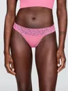 Shop Gap Organic Stretch Cotton Lace-trim Thong In Raspberry Pink