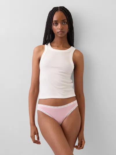 Gap Organic Stretch Cotton Lace-trim Bikini In Pink