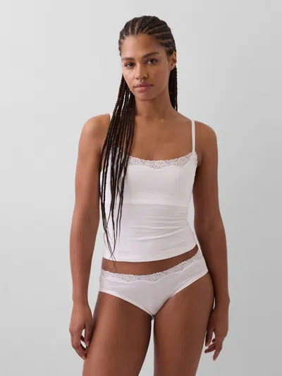 Gap Organic Stretch Cotton Lace-trim Cami In White