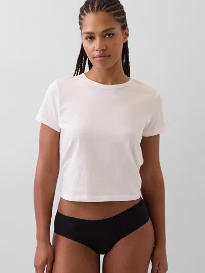 Gap Organic Stretch Cotton Lace-trim Hipster In Black