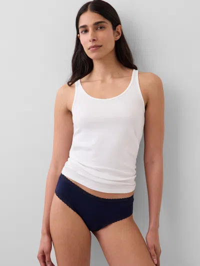 Gap Organic Stretch Cotton Lace-trim Hipster In Blue