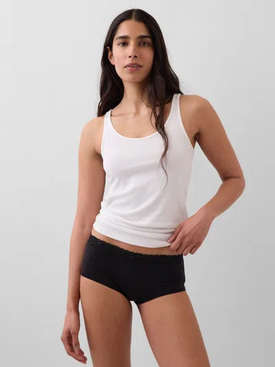 Gap Organic Stretch Cotton Lace-trim Shorty In White