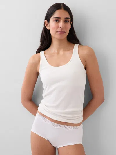 Gap Organic Stretch Cotton Lace-trim Shorty In White