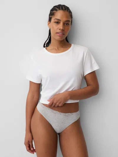 Gap Organic Stretch Cotton Lace-trim Thong In White