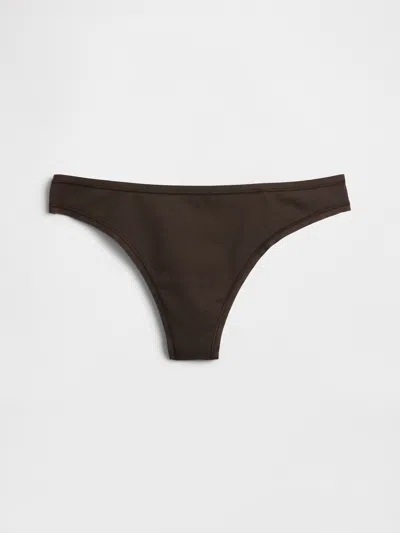 Gap Organic Stretch Cotton Thong In Brown