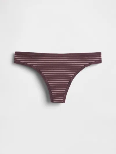 Gap Organic Stretch Cotton Thong In Burgundy