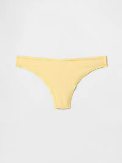 Gap Organic Stretch Cotton Thong In Pale Banana Yellow