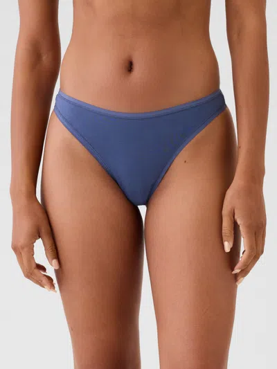 Gap Organic Stretch Cotton Thong In Quiet Blue