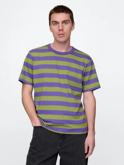 Gap Original T-shirt In Olive Stripe