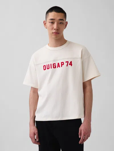 Gap Oui Heavyweight Crop Logo T-shirt In Multi