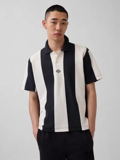 Gap Oui Relaxed Pique Polo Shirt In Multi