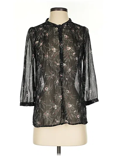 Pre-owned Gap Outlet 3/4 Sleeve Blouse In Black