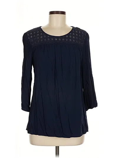 Pre-owned Gap Outlet 3/4 Sleeve Blouse In Blue
