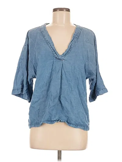 Pre-owned Gap Outlet 3/4 Sleeve Blouse In Blue