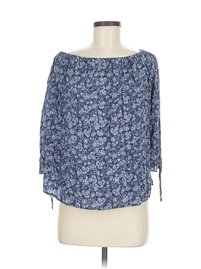 Pre-owned Gap Outlet 3/4 Sleeve Blouse In Blue