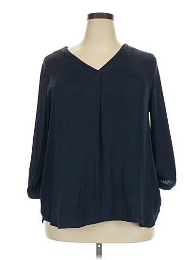 Pre-owned Gap Outlet 3/4 Sleeve Blouse In Blue