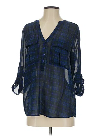 Pre-owned Gap Outlet 3/4 Sleeve Blouse In Blue