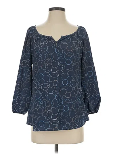 Pre-owned Gap Outlet 3/4 Sleeve Blouse In Blue