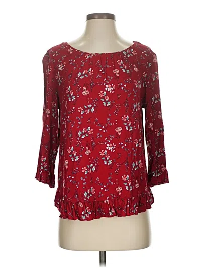 Pre-owned Gap Outlet 3/4 Sleeve Blouse In Burgundy