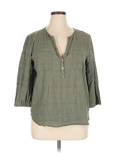 Pre-owned Gap Outlet 3/4 Sleeve Blouse In Green