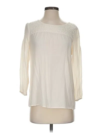Pre-owned Gap Outlet 3/4 Sleeve Blouse In Ivory