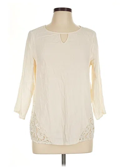 Pre-owned Gap Outlet 3/4 Sleeve Blouse In Ivory