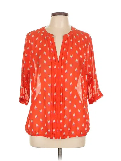 Pre-owned Gap Outlet 3/4 Sleeve Blouse In Orange