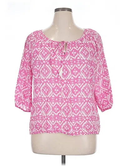 Pre-owned Gap Outlet 3/4 Sleeve Blouse In Pink