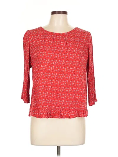 Pre-owned Gap Outlet 3/4 Sleeve Blouse In Red