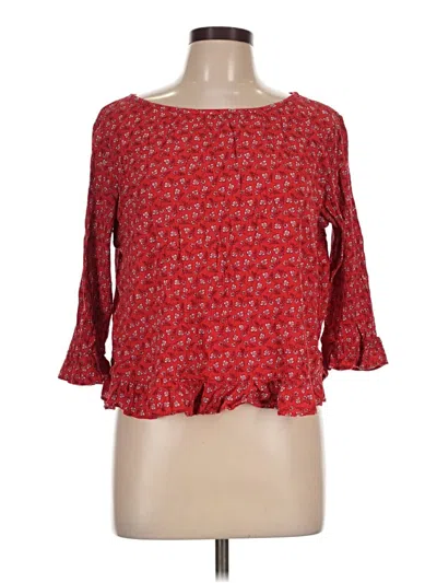 Pre-owned Gap Outlet 3/4 Sleeve Blouse In Red