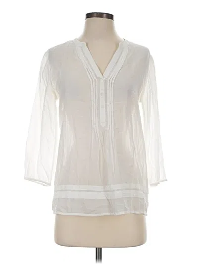 Pre-owned Gap Outlet 3/4 Sleeve Blouse In White