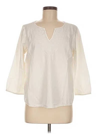 Pre-owned Gap Outlet 3/4 Sleeve Blouse In White