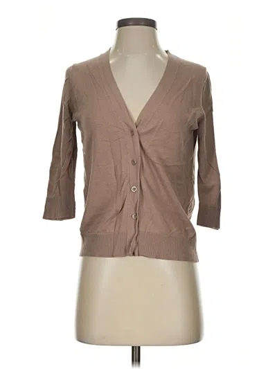 Pre-owned Gap Outlet 3/4 Sleeve Button Down Shirt In Brown