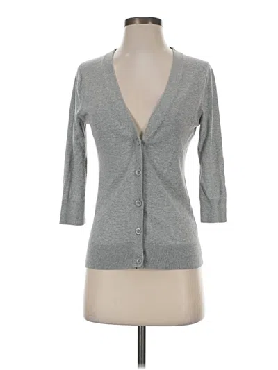 Pre-owned Gap Outlet 3/4 Sleeve Top Gray Plunge Neckline Tops
