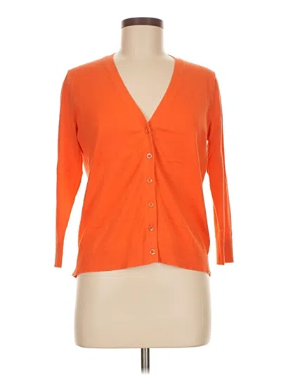 Pre-owned Gap Outlet 3/4 Sleeve Top Orange Plunge Neckline Tops