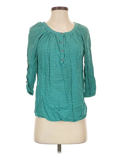 Pre-owned Gap Outlet 3/4 Sleeve T-shirt In Teal