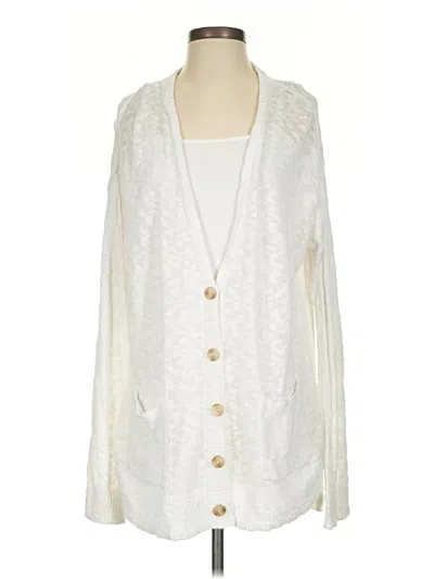 Pre-owned Gap Outlet Cardigan Sweater In White