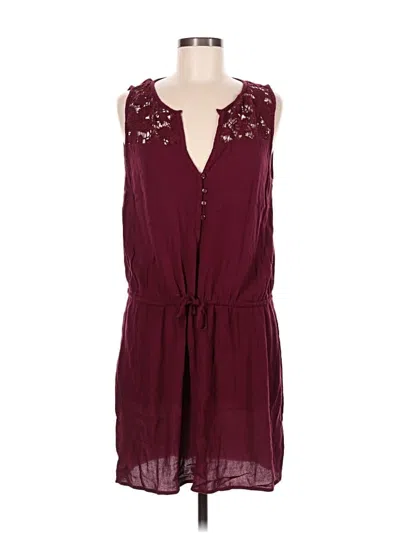 Pre-owned Gap Outlet Casual Dress In Burgundy