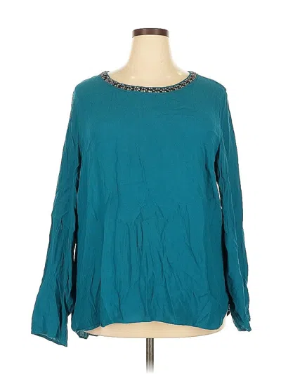 Pre-owned Gap Outlet Long Sleeve Blouse In Blue