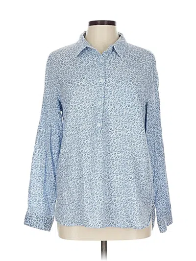 Pre-owned Gap Outlet Long Sleeve Blouse In Blue