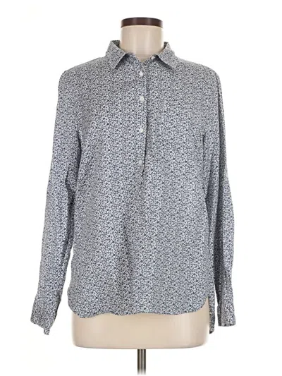 Pre-owned Gap Outlet Long Sleeve Blouse In Blue