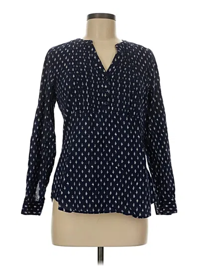 Pre-owned Gap Outlet Long Sleeve Blouse In Blue