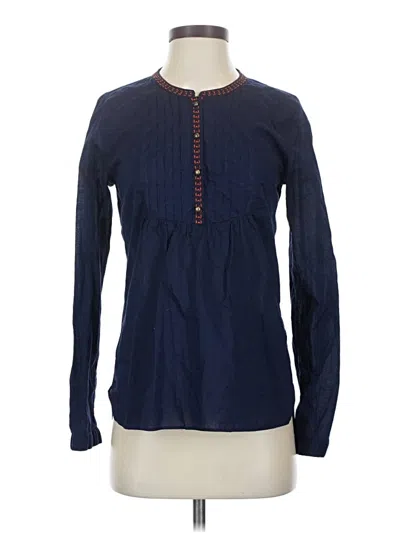 Pre-owned Gap Outlet Long Sleeve Blouse In Blue