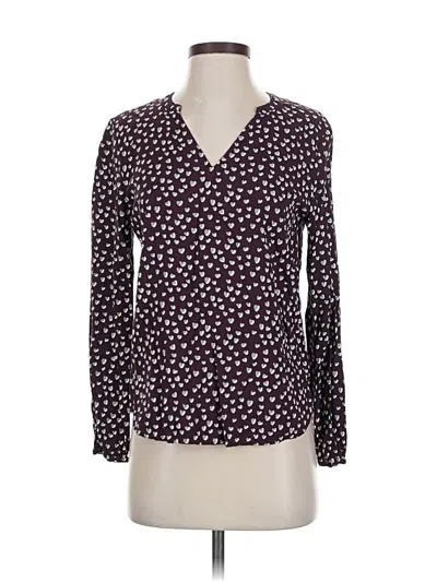 Pre-owned Gap Outlet Long Sleeve Blouse In Burgundy