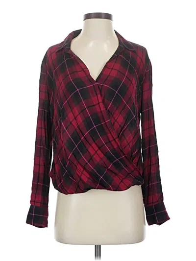 Pre-owned Gap Outlet Long Sleeve Blouse In Burgundy
