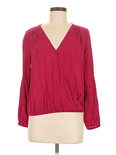 Pre-owned Gap Outlet Long Sleeve Blouse In Burgundy